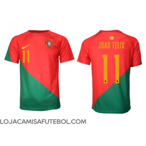 Camisa de Futebol Portugal Joao Felix #11 Equipamento Principal Mundo 2022 Manga Curta